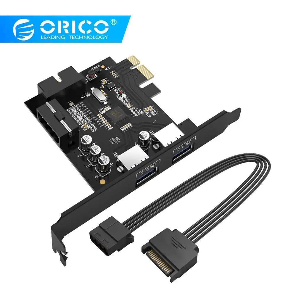 ORICO USB 3,0 PCI-E адаптер расширения PCI-E USB 3,0 концентратор контроллер адаптер карта для Windows Vista ПК ноутбук(PVU3-2O2I