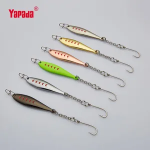 YAPADA подледная рыбалка 520 Луна 6 г 50x11x4 мм с одним крючком разноцветные металлические приманки для джиггинга в виде ложки