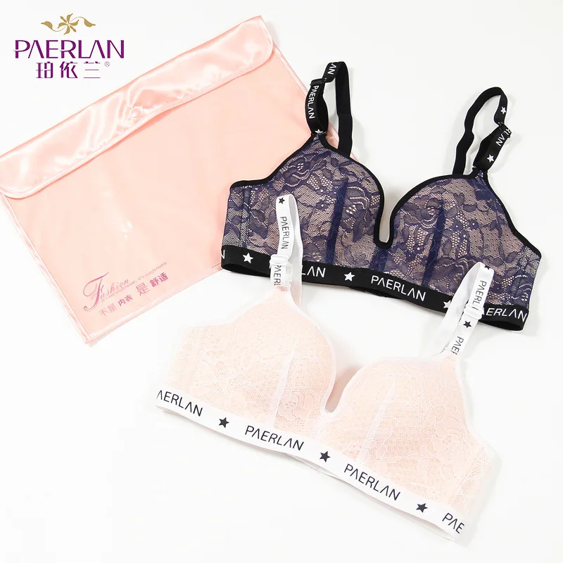 PAERLAN без косточек узкий стакан кружевной бюстгалтер с цветами бесшовный большой
