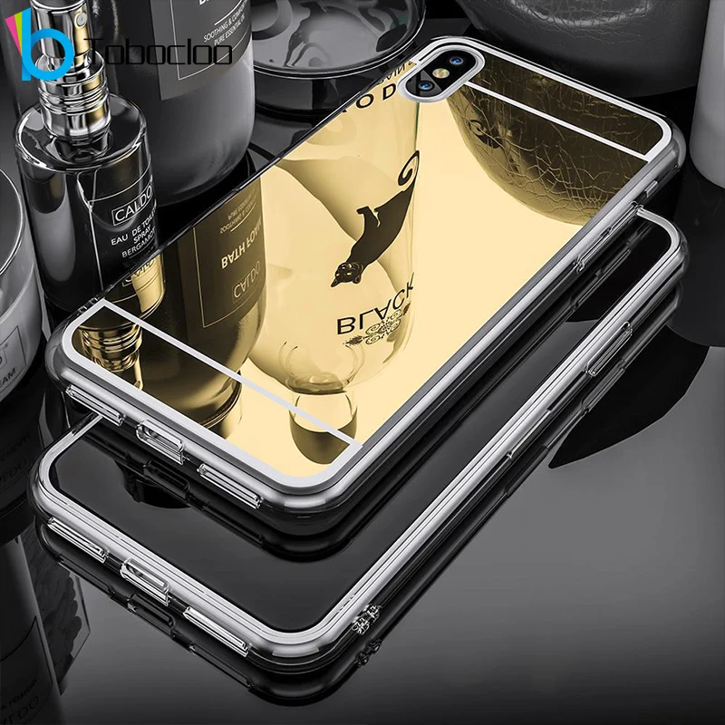 Зеркальный мягкий чехол для макияжа из ТПУ iPhone XS Max XR X 7 8 Plus 6 6s 5 5S SE силиконовый