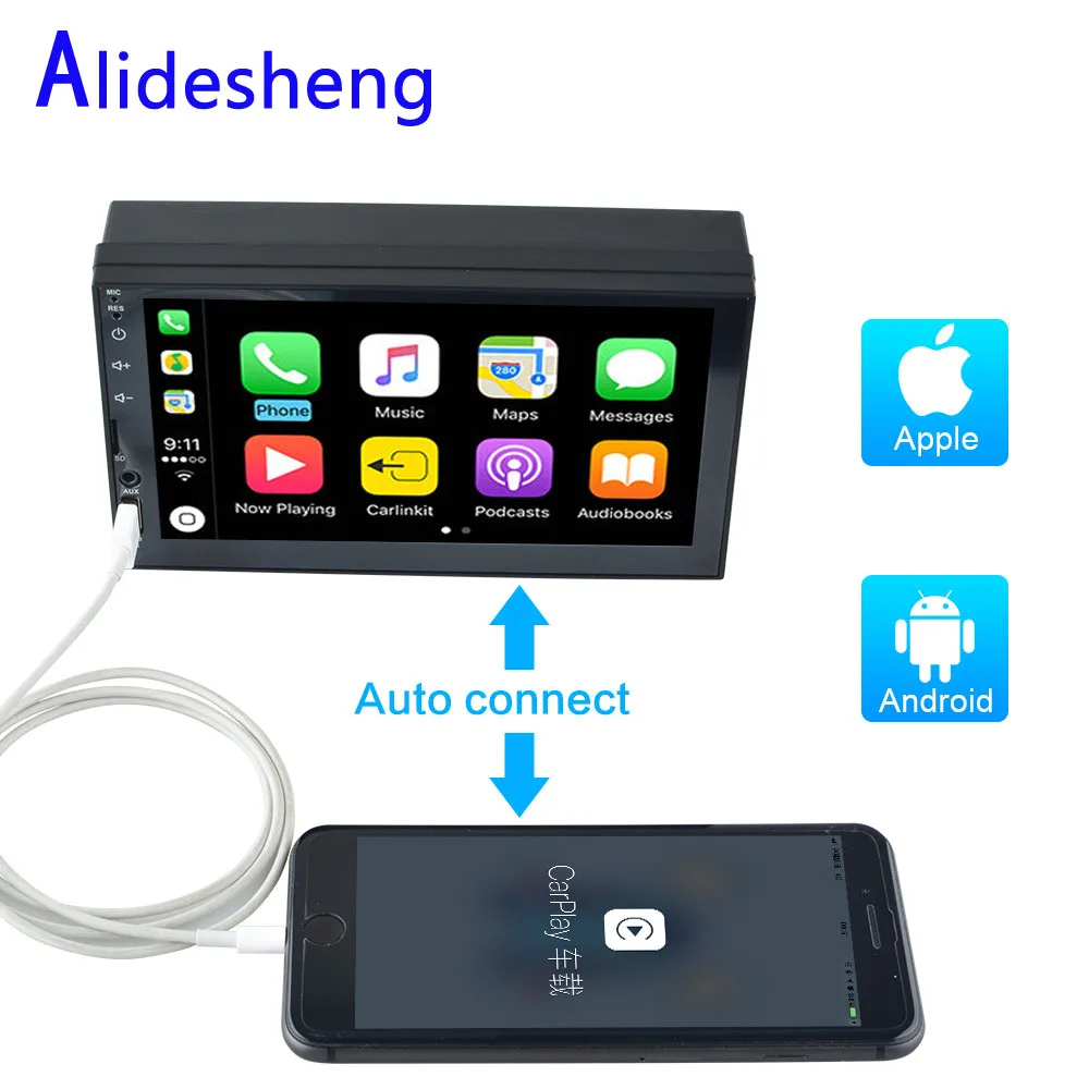 7 &quotHD 2 din автомобильный стерео радио USB ссылка для Apple CarPlay мультимедийный плеер MP5