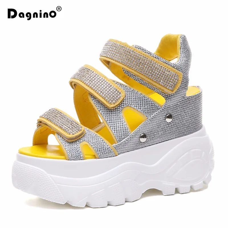 2019 г. новые летние женские сандалии с украшением в виде кристаллов туфли на