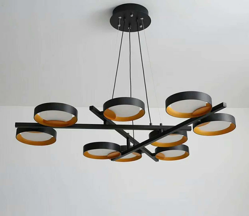 

Nordic creative square dining pendant lights simple postmodern dining room living room bedroom bar black iron pendant lamps