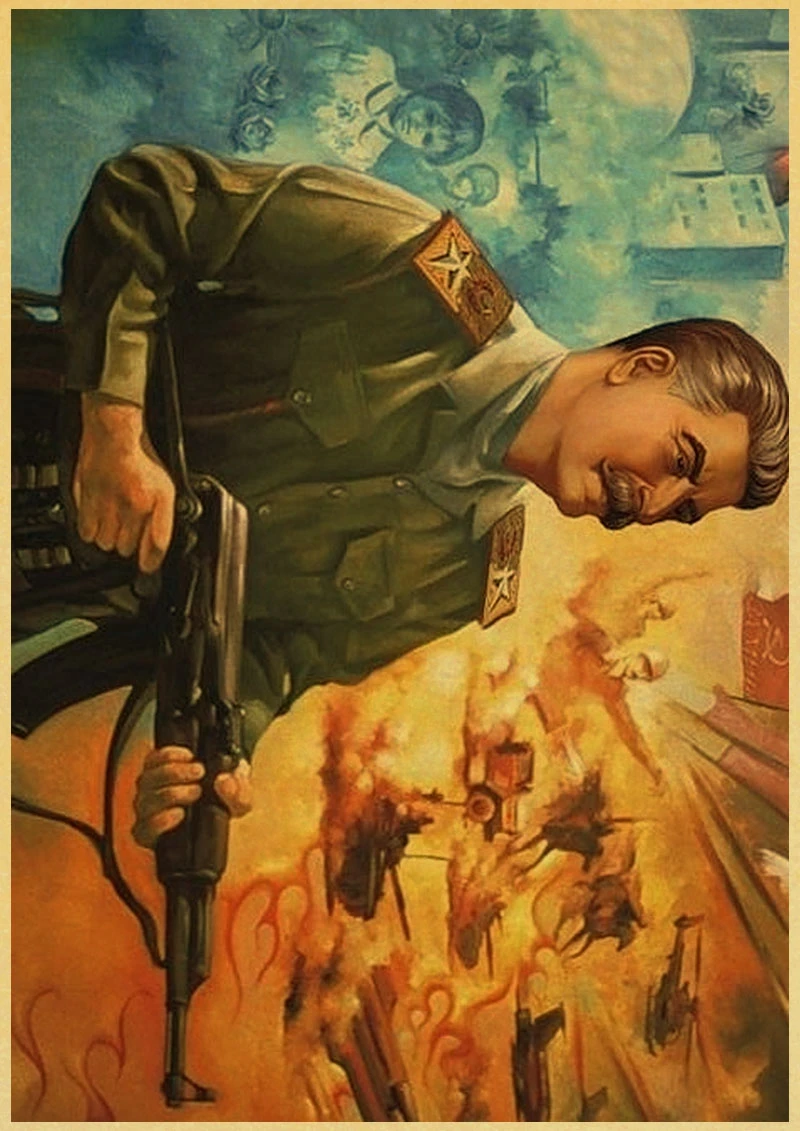 D57 Вторая мировая война, русский Камрад Иосиф Сталин, ленинистская политика, СССР, CCCP плакат на стену в стиле ретро, Декор - Цвет: D57