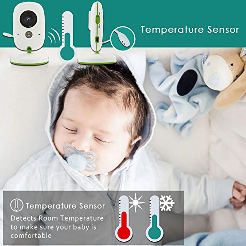 

New 2.0" LCD Nanny Protable Baby Monitor Digital Wireless Camera Walkie Talkie IR Home Security Temperature Monitoring Lullabies