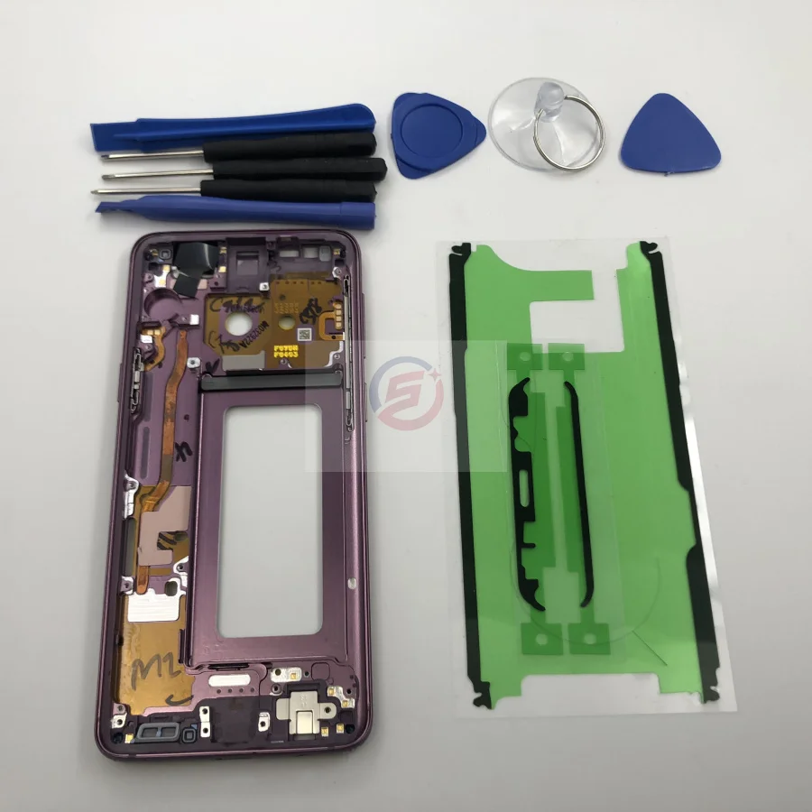 Для samsung Galaxy S9 G960F S9+ S9 Plus G965F корпус средней рамы с ободком передняя рамка Шасси с боковыми кнопками запасные части - Цвет: S9 Plus Purple