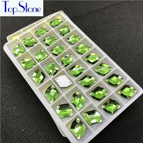 Стразы Topstone Cosmic с пришивным стеклом 13x17 мм 28 шт. все цвета с плоским основанием 2 отверстия пришивные камни для костюмированного платья