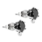 Серьги-гвоздики с фианитами, 6 мм, 50 шт.лот