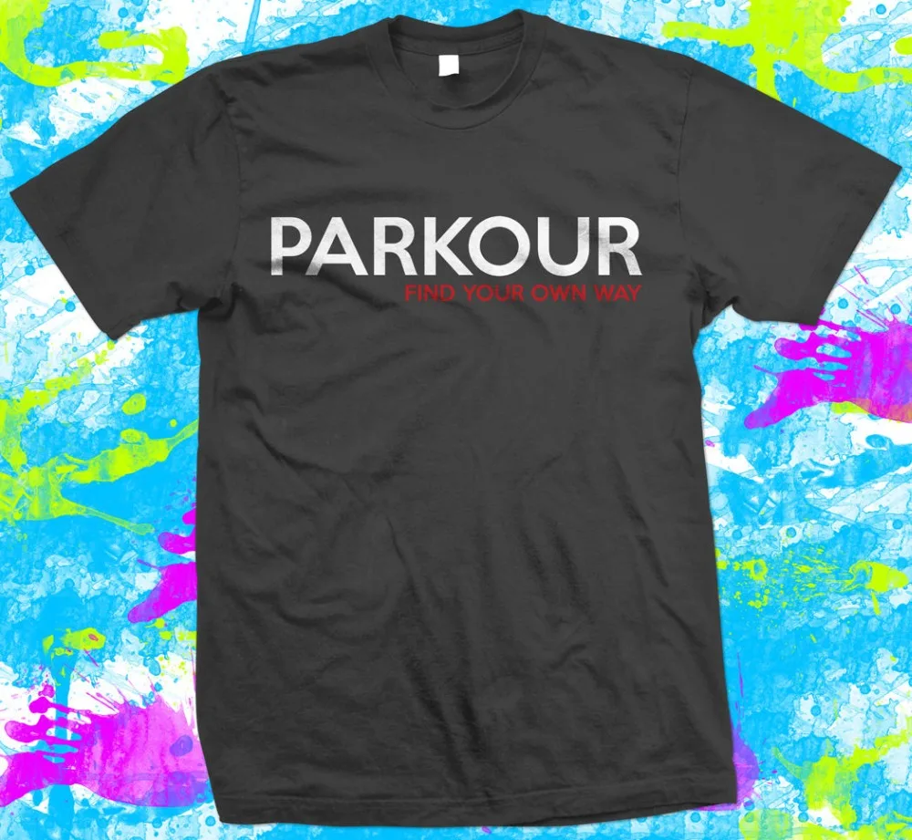 

Parkour - Free Running Printed T-Shirts Men Fashion 2019 Casual Solid Color High Quality T Shirt Design Template