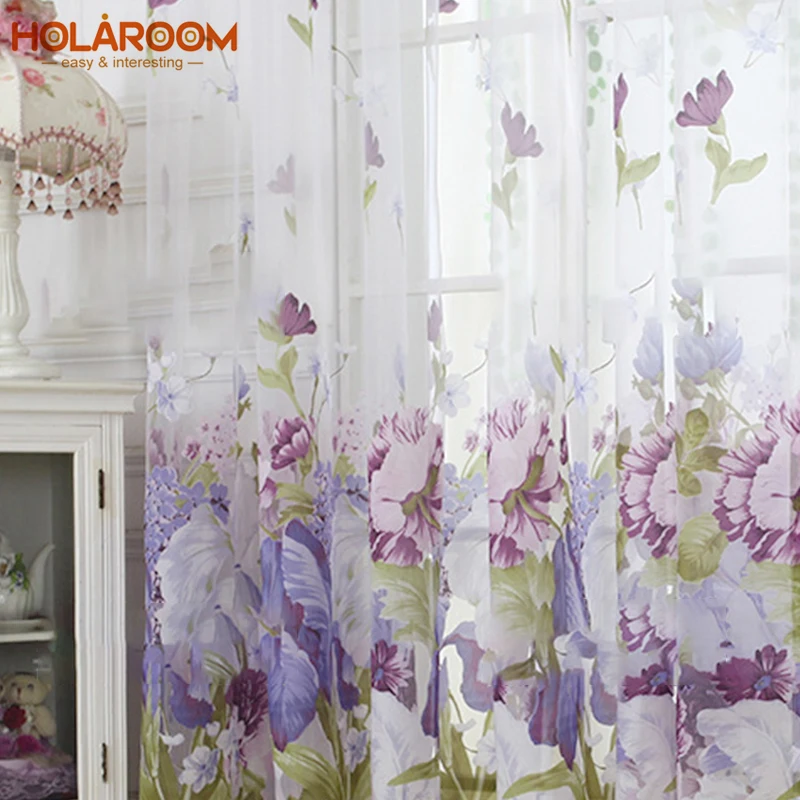 Занавеска Китайский Травяной Пион печатных Тюль двери окна занавески от