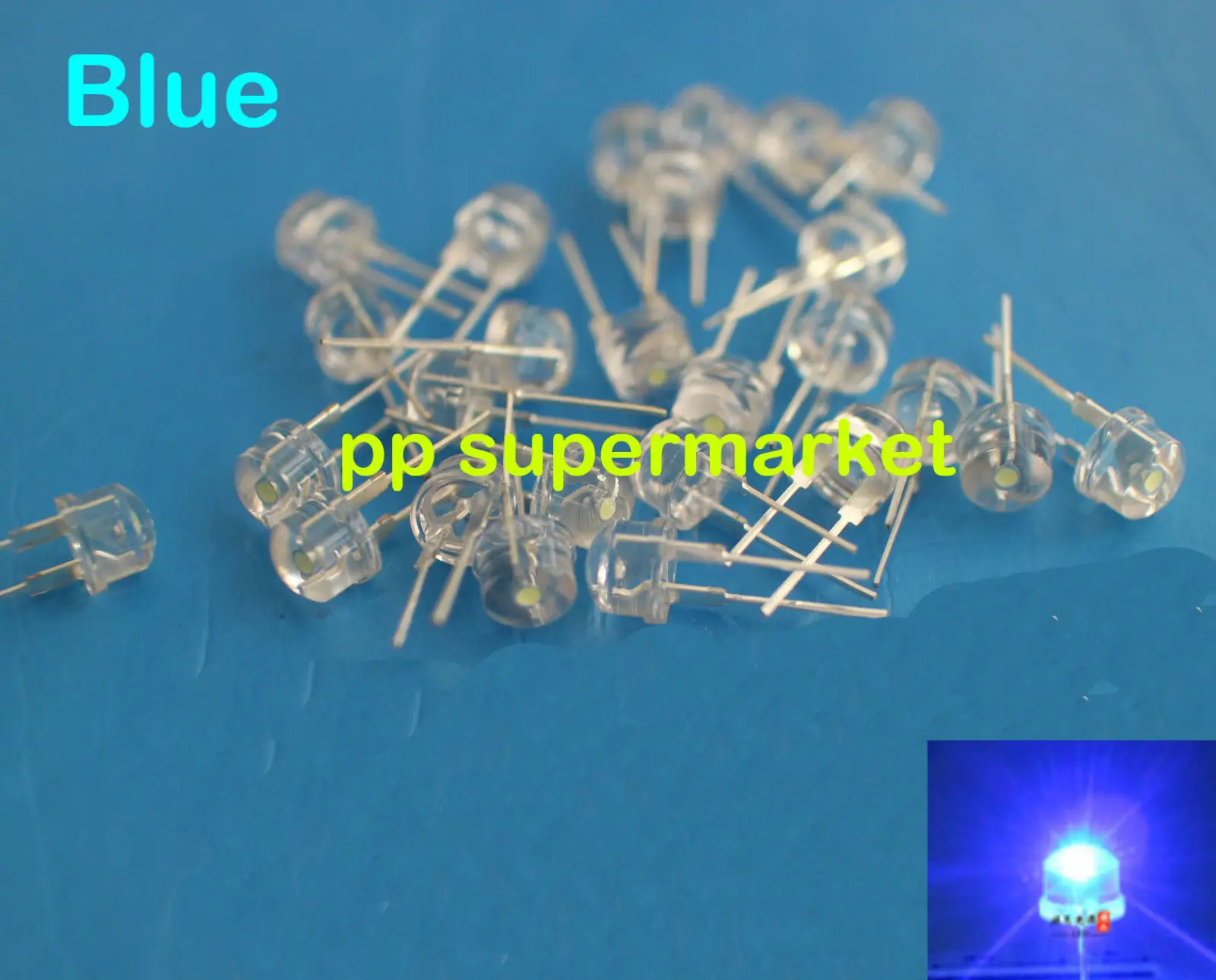 Фото 100 шт. DIP LED 8 мм синий 460nm 0 5 Вт широкий угол яркие светодиоды высокой мощности |
