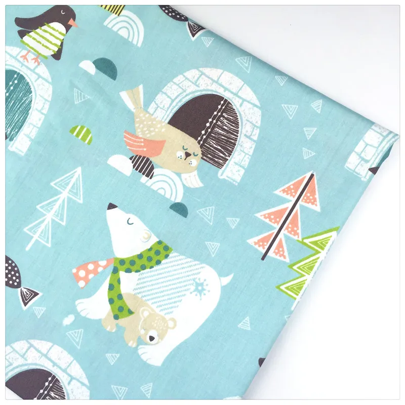 100% саржевая хлопковая ткань с животным принтом лоскутное шитье по метрам для