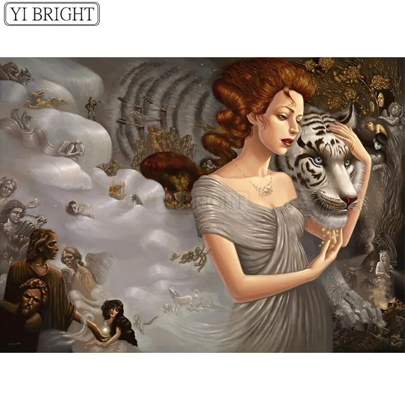 Рукоделие &quotсделай сам&quot: 5D смолы алмазная вышивка крестиком девушка с белым