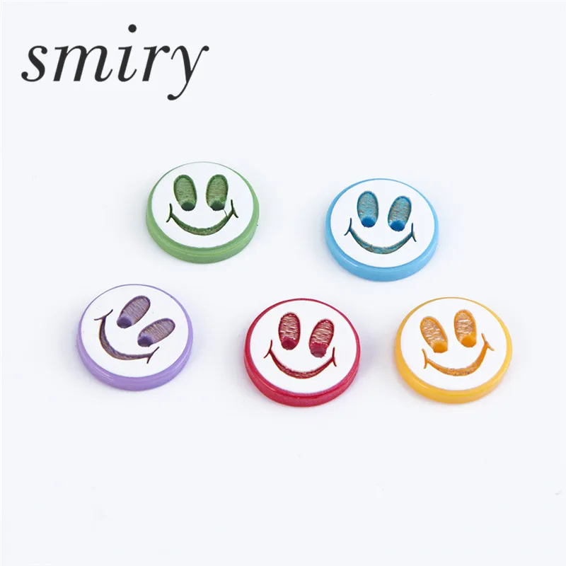 Smiry 100 шт. две отверстия для вырезания улыбки плоская задняя часть 11x11 мм