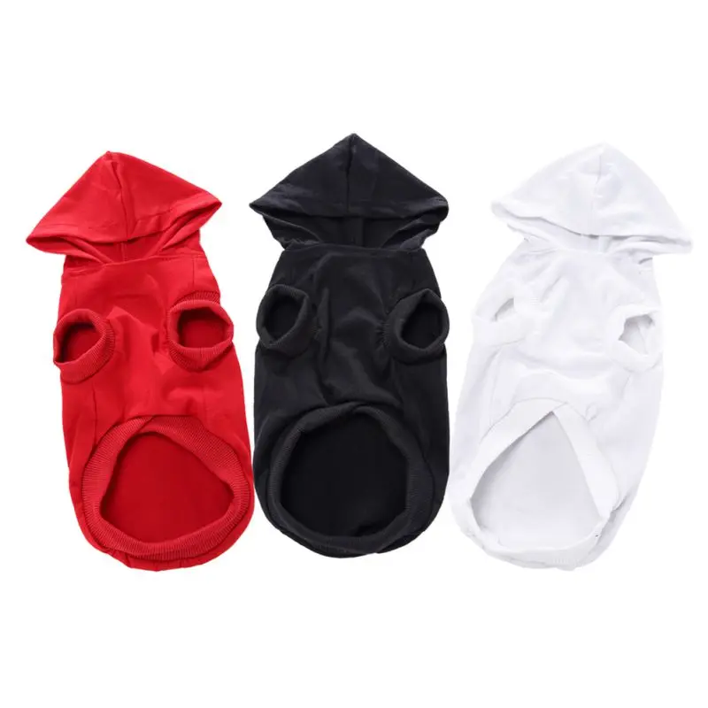 Толстовки с капюшоном для собак пальто милая однотонная одежда щенков костюм