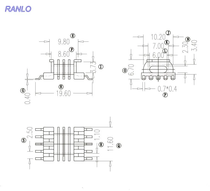 EPC13 SMD 5 + 5pin 4 слота трансформатор boblin TDG TP4 мягкий магнитный ферритовый