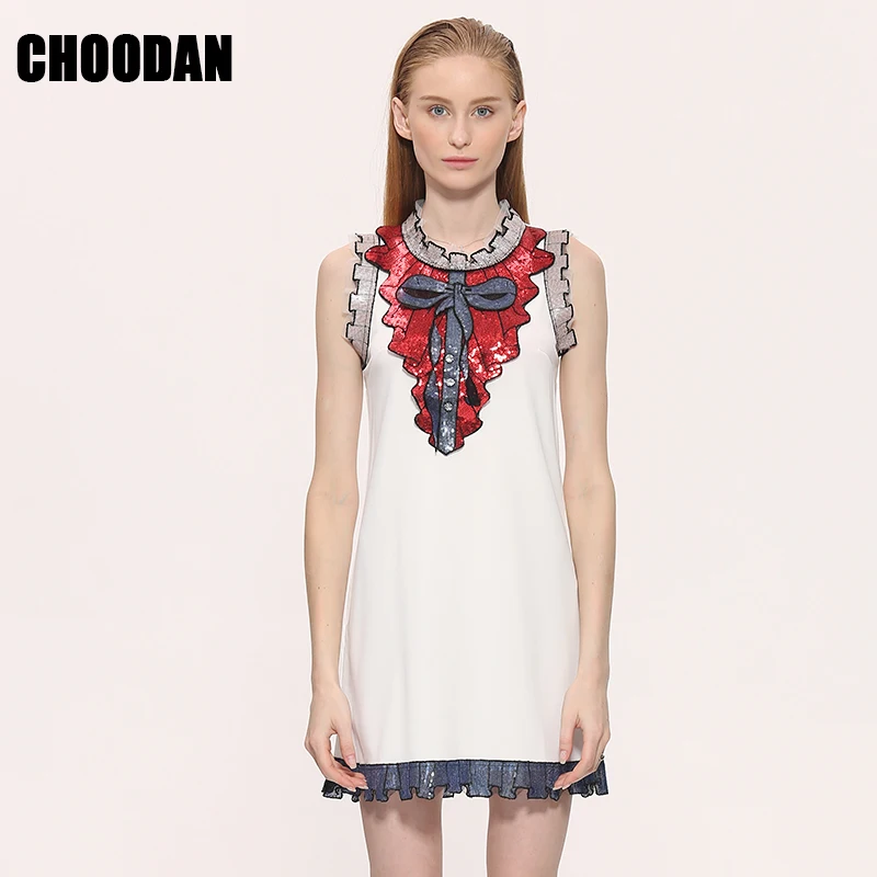 Женские вечерние платья с блестками летние кружевные без рукавов белые/черные