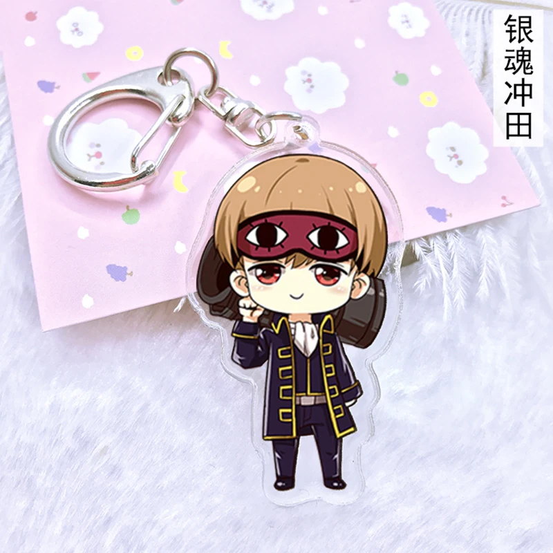 Милый брелок GINTAMA акриловый кулон сувенир аниме тема мультфильмов двойной