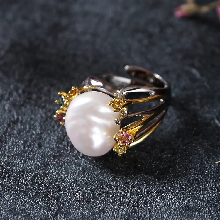 

specially for high-grade jewelry, pearl ring, female natural shaped bead fashion jewelry, small fresh art wind ring