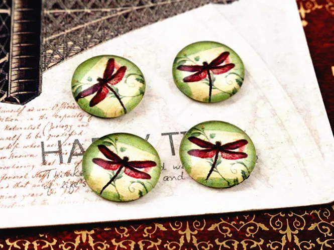 Горячая Распродажа 20 шт 12 мм ручной работы фото стеклянные кабошоны (стрекоза) (E2