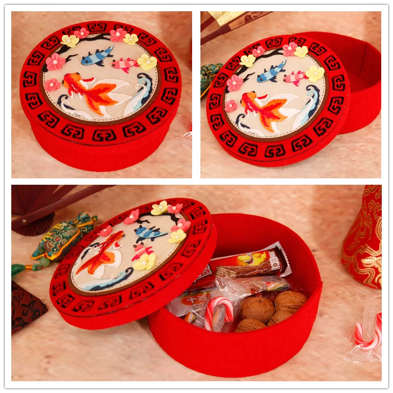 Китайский стиль войлочная коробка для хранения шитье искусство Сделай Сам