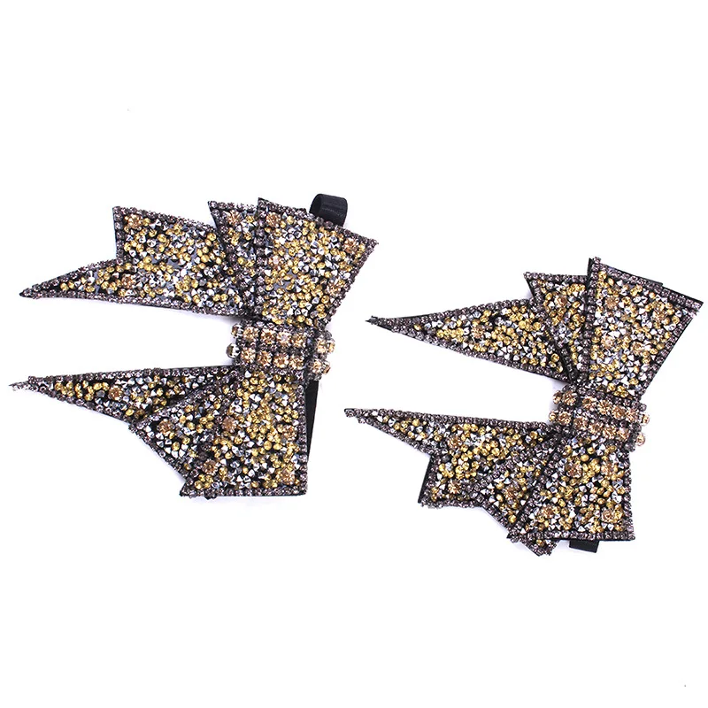 1 Pair Bowknot Crystal Decorations Shoes Clips Wedding Party Shoes Accessories Rhinstones Ornament DIY Manual Shoe Decorations