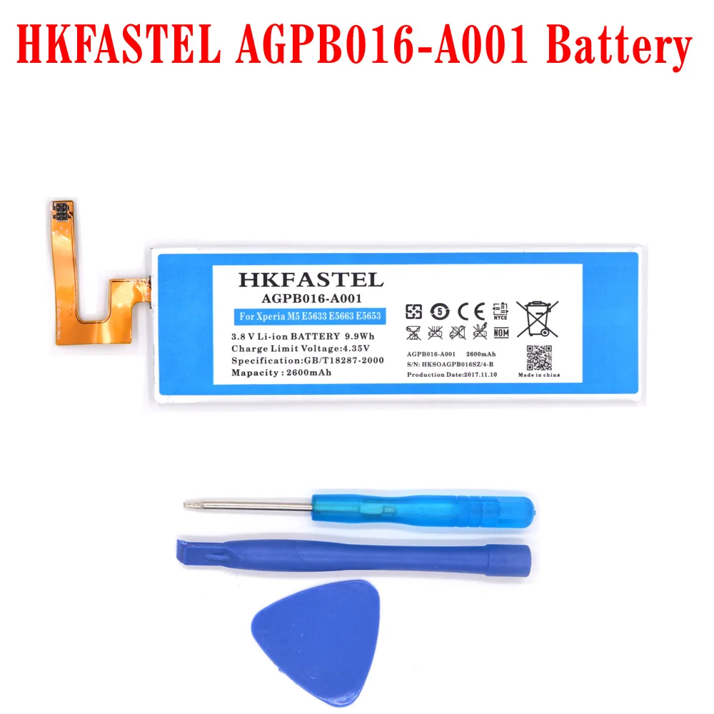 HKFASTEL Новый AGPB016 A001 оригинальный аккумулятор мобильного телефона для Sony Xperia M5 E5633