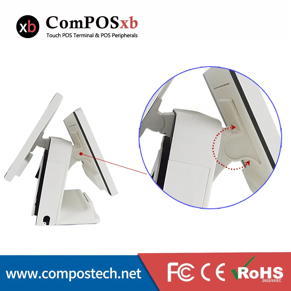 ComPOSxb Capacitive Touch Screen POS Systems software Dual Terminal 15 Inch Point Of Sale For Fast-Food Restaurant | Компьютеры и офис