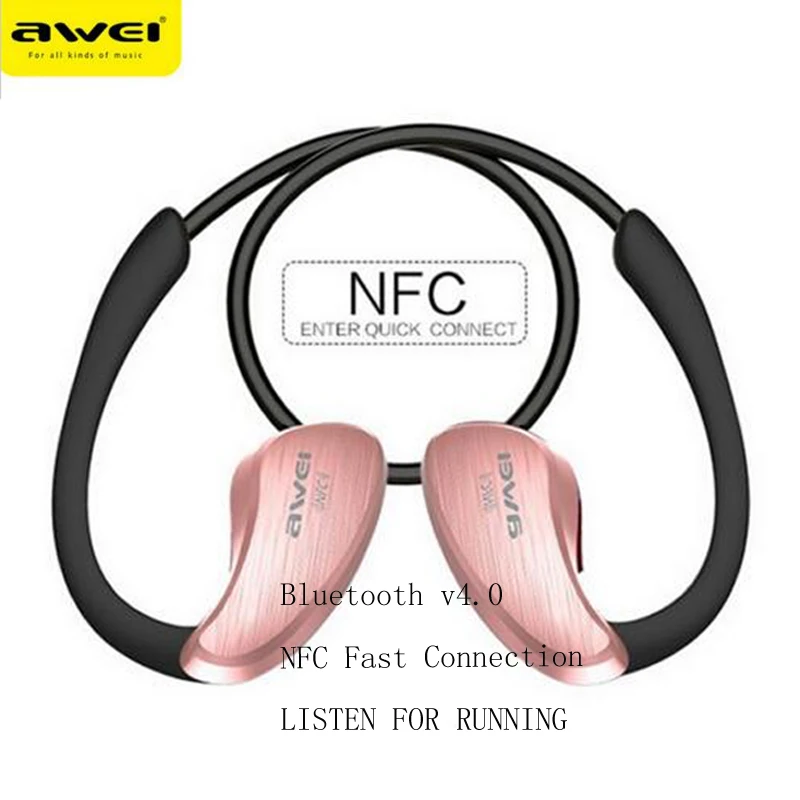 AWEI a885bl Bluetooth Наушники Беспроводной наушники С микрофоном NFC apt X для iPhone 6 7 Спорт