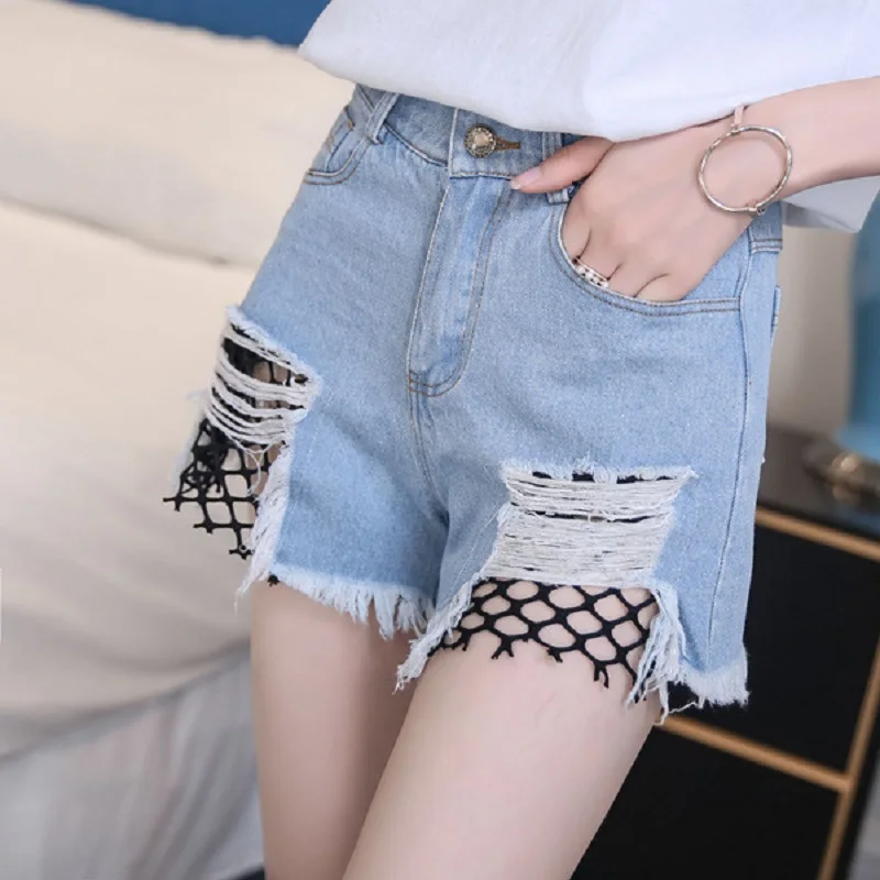 2019 Женская Мода Винтаж кисточкой рваные шорты с высокой талией джинсы для женщин
