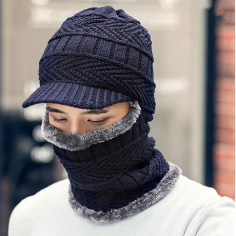 IOTTG зимние вязаные бархатные шапочки шарф модные однотонные Теплые трикотажные