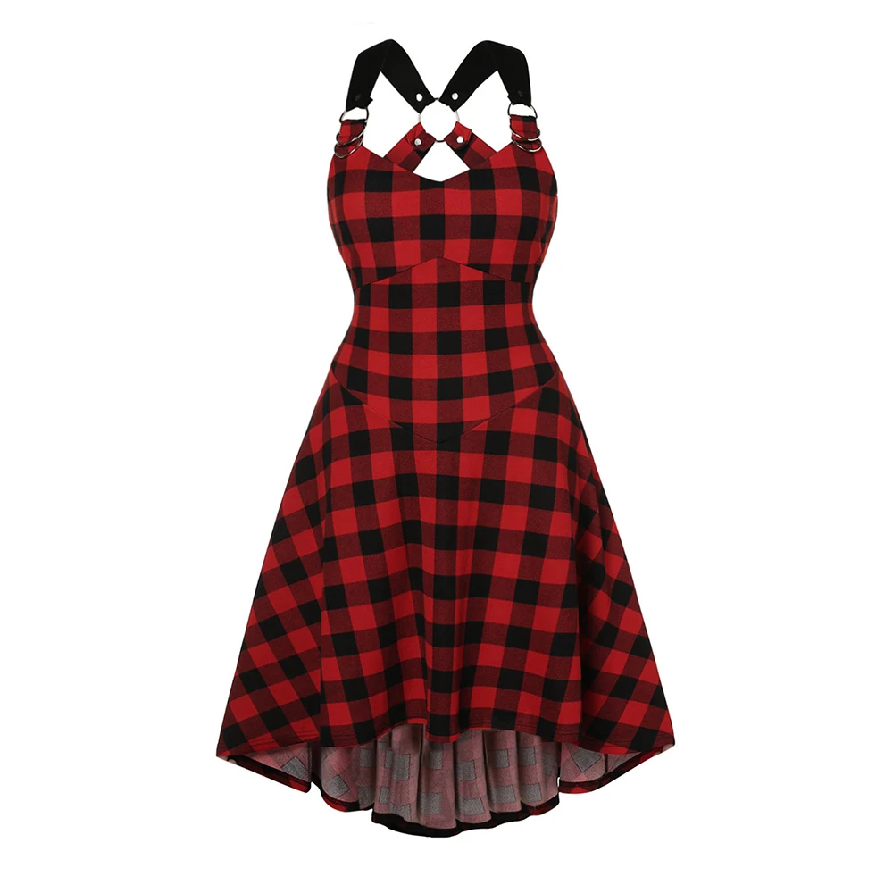 ROSEGAL плюс Размеры плед шарф хомут с круглым воротником крест накрест платье