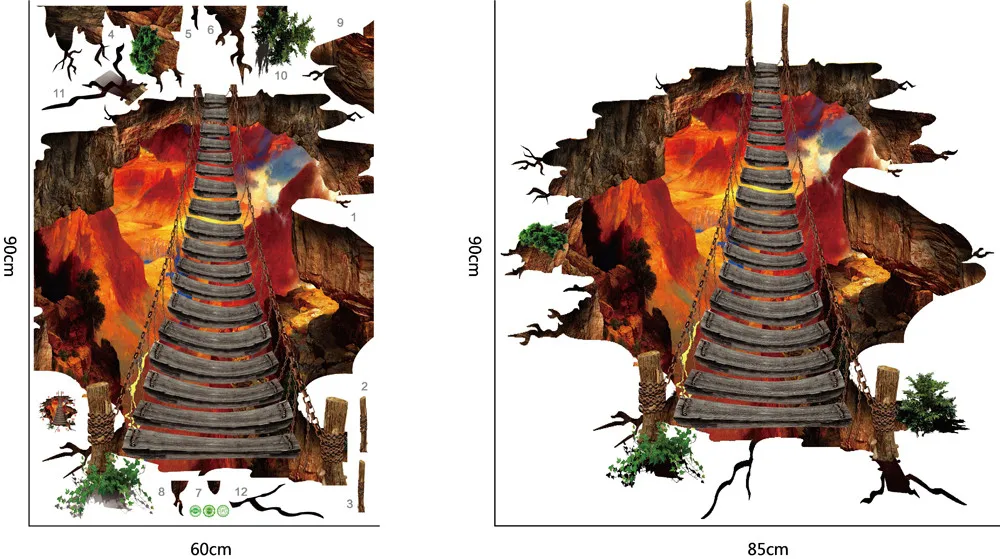 Настенные Стикеры домашний декор гостиная 3D подсветка съемные настенные
