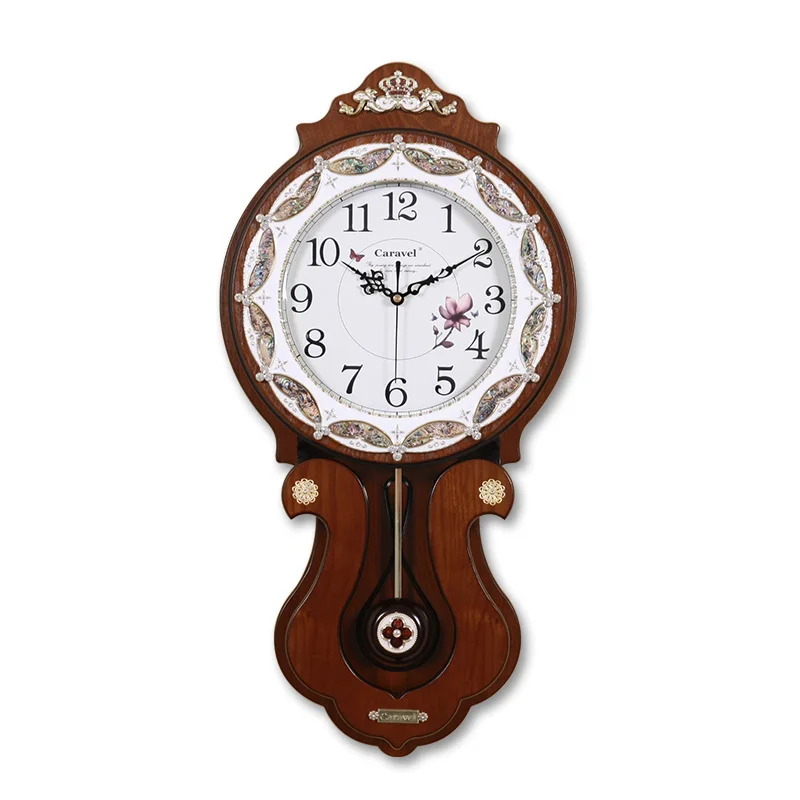 Clock Meijswxj 80 см высота большие настенные часы Saat Reloj часы Relogio Duvar Saati Horloge Murale твердая древесина маятник цифровые настенные часы - Цвет: Clock