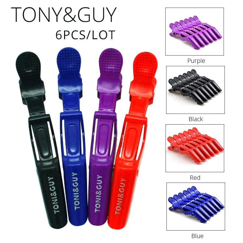 TONY & GUY 6 шт./лот Professional крокодил зажим для волос женщин пластик невидимка заколки