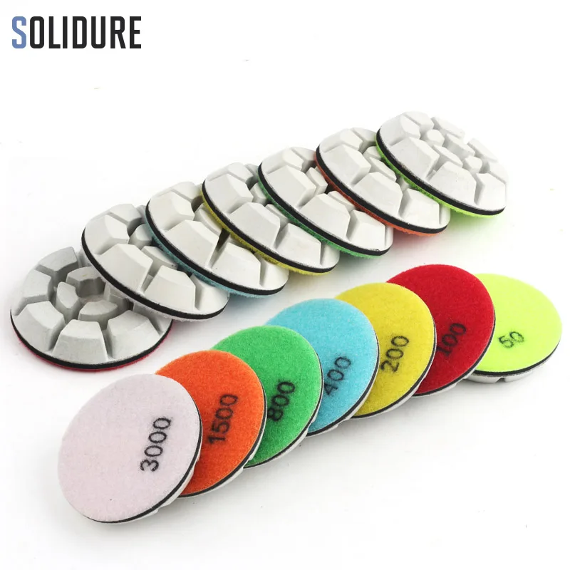

9pcs/Set 4" Diamond Floor Polishing Pads High Quality White Floor Grinding For Polisher Stone Concrete Abrasive Tool