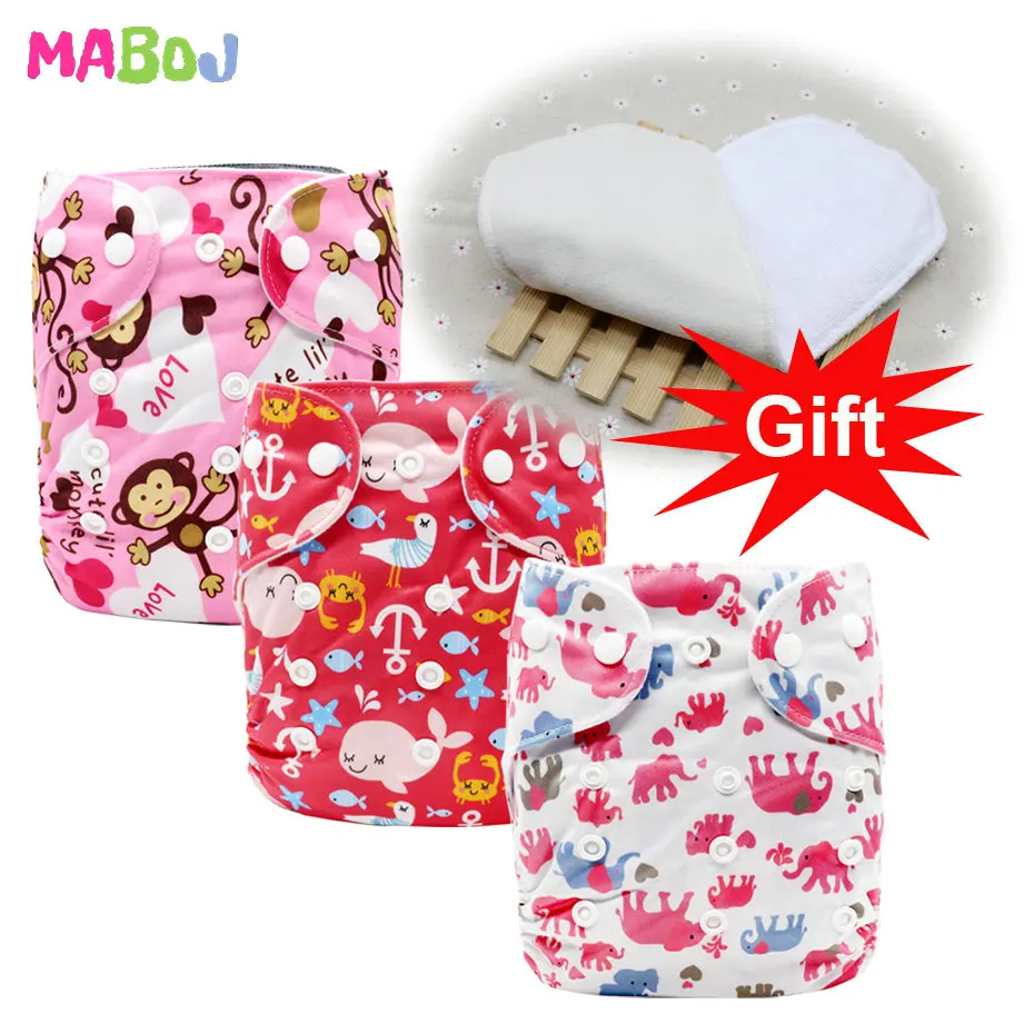 PD5-4-6-1 MABOJ Cloth Diapers Baby Pocket Cloth Diaper One Size Waterproof Nappy Reusable Cloth Nappies Set Washable Wholesale New - Цвет: PD5-4-6-1