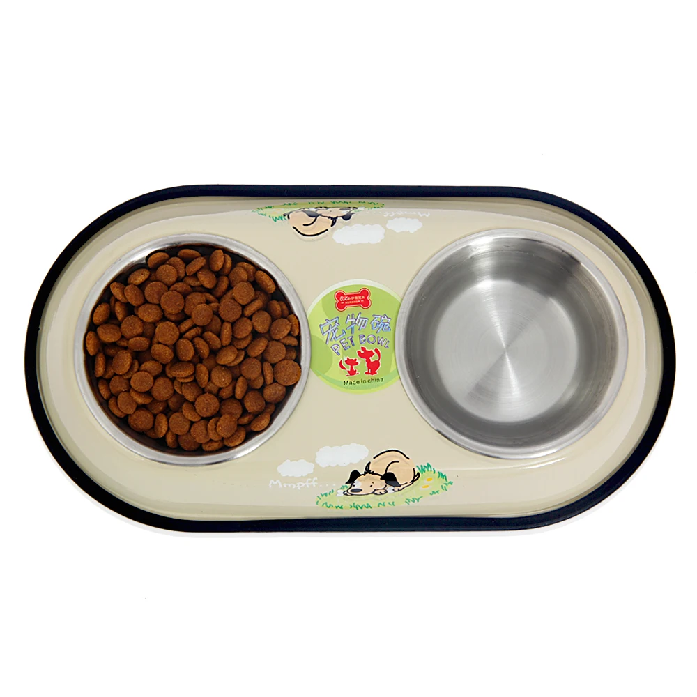 Миска для собаки из нержавеющей стали миска домашних животных кормушка кошек еды