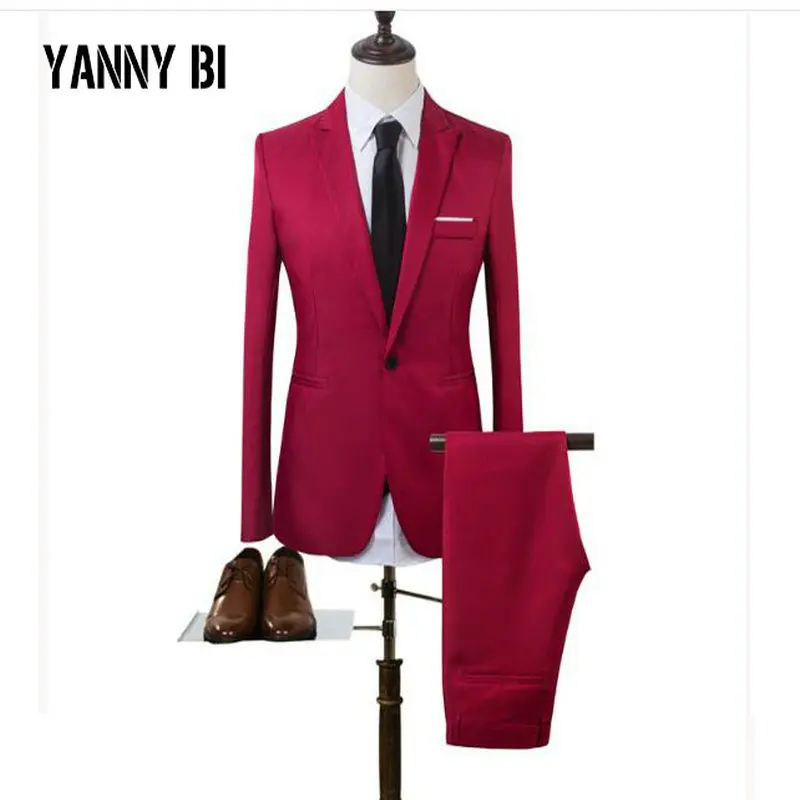 Мужские блейзеры из 2 предметов брюки жилет Школьный костюм Азиатский Размер