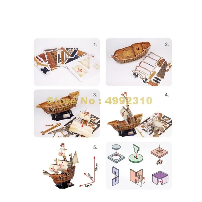 113 шт Санта-Мария корабль 3d бумажная головоломка игрушка