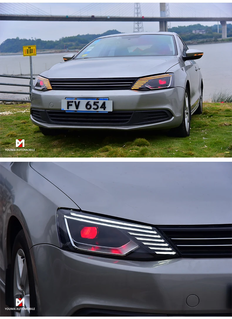 AKD автомобильный Стайлинг для VW Jetta фары 2011- Jetta mk6 светодиодный фонарь динамический сигнал светодиодный Drl Hid Bi Xenon автомобильные аксессуары