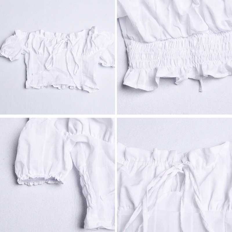 2019 новый стиль оборки открытые плечи сексуальные женские топы на шнурке без