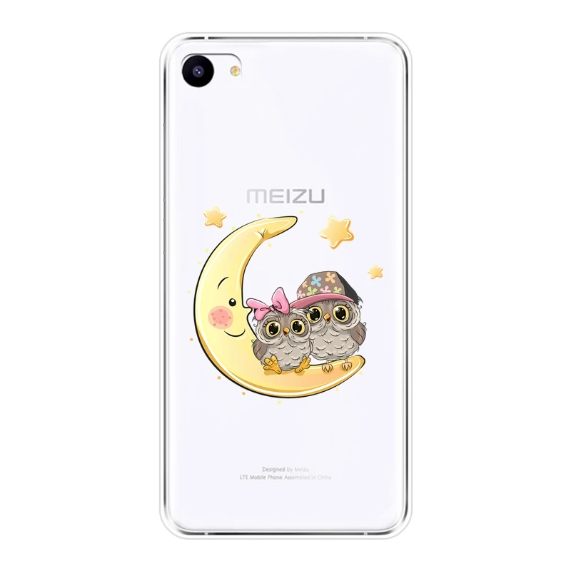 Мягкий силиконовый чехол для телефона Meizu 16th 16x15 Lite 16 Plus Сова луна сердце любовь