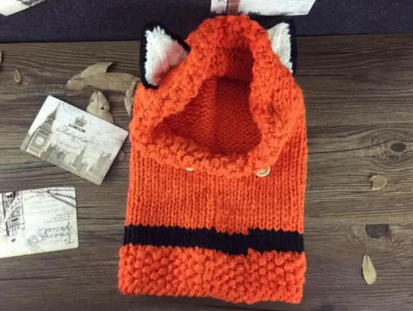 Зимний шарф для девочек BomHCS лиса шапка воротник шерстяная вязаная детская