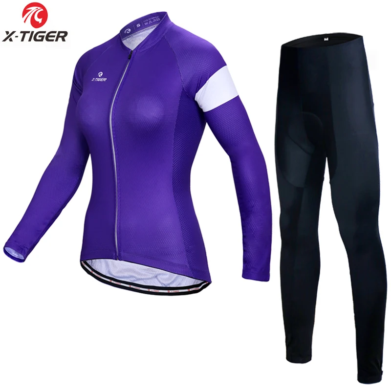 Normal Cycling Set X-Tiger женский классический супер теплый Велоспорт Джерси Набор Зимний горный велосипед спортивная термальная флисовая велосипедная одежда костюм - Цвет: Normal Cycling Set