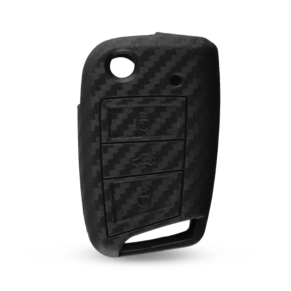 KEYYOU 3 кнопки силиконовый чехол для брелка с ключом VW Polo 2016 Golf 7 MK7 Skoda Octavia Combi A7 SEAT Leon