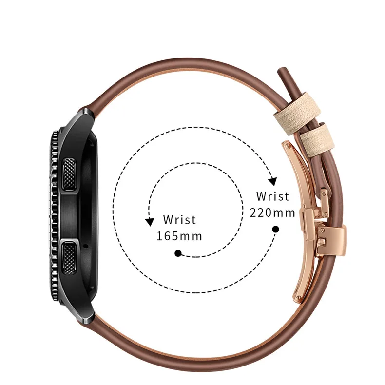 Кожаный ремешок для часов samsung gear S3 Frontier/Classic Galaxy 46 мм ремешок Бабочка Пряжка 22 мм ремешок для замены запястья