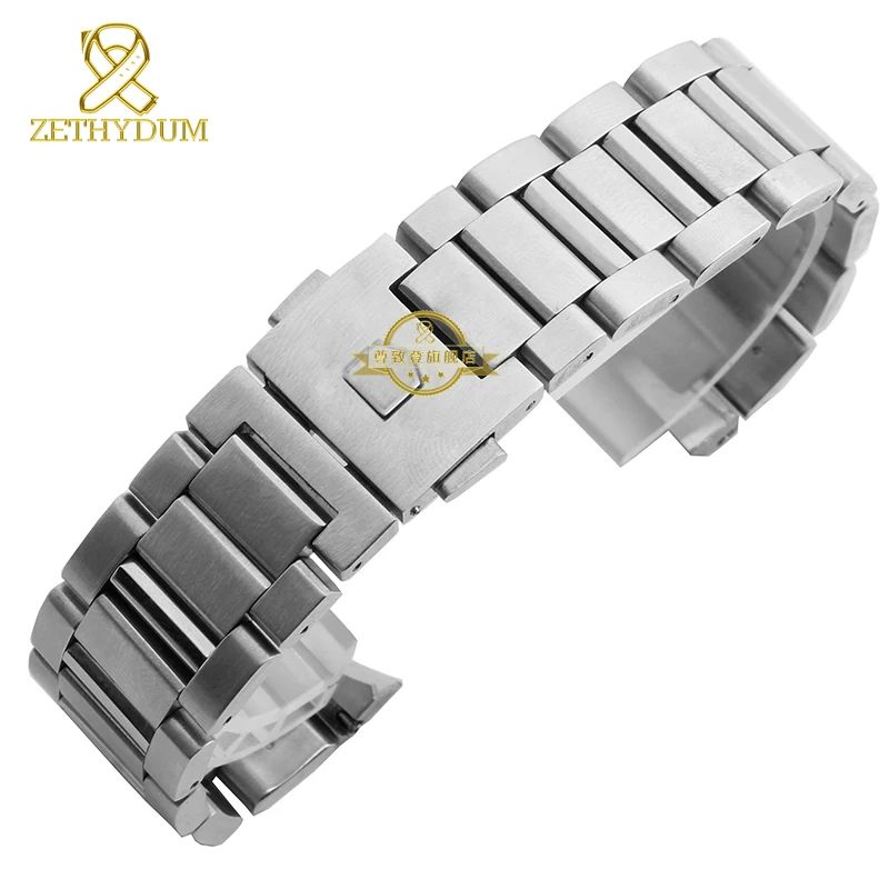 Ремешок для часов из нержавеющей стали серебристый Ширина 22 мм мужские наручные
