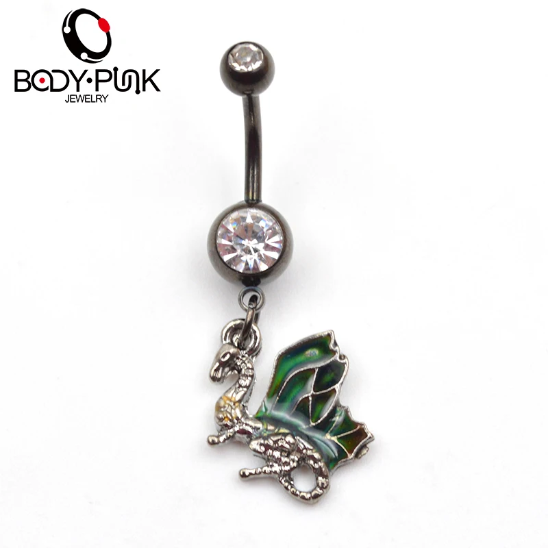 Пирсинг из нержавеющей стали в стиле панк с шариком драконом нержавеющая сталь