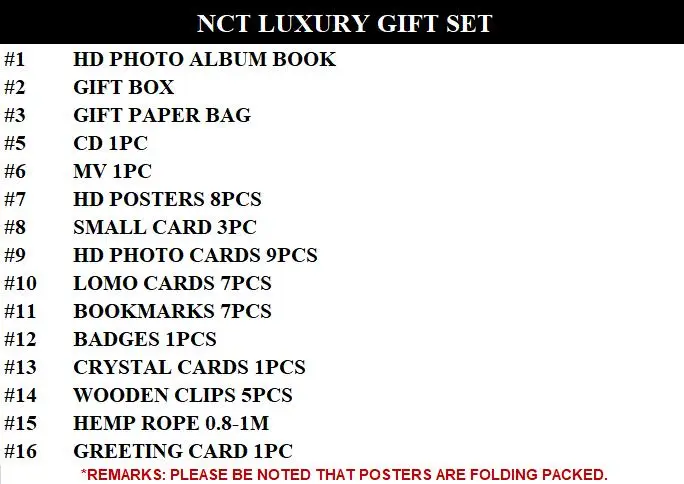 [MYKPOP] NCT роскошный подарочный набор CD+ мВ+ почтовая карта+ Фотокнига+ нагрудник+ закладки+ хрустальные карты+ бумажный пакет SA18110702